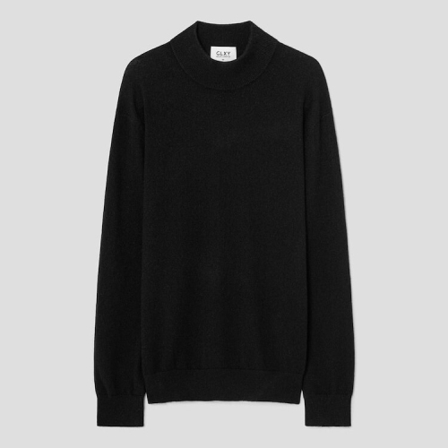 갤럭시 라이프스타일 캐시미어 블렌드 하프터틀 스웨터 블랙_GC5951S035-WSBJ