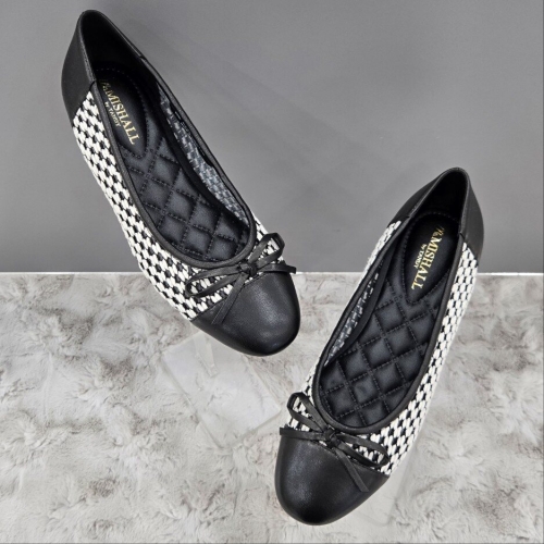 탠디 패턴 콤비 리본 플랫슈즈 X2HS50YP59 G-BEIGE G-BLACK 1DC JJ