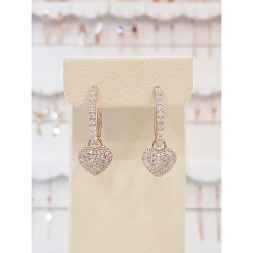 볼라레  세이브존01 40대여자생일선물 매끈한 하트 큐빅 귀걸이 VE203 S16218233