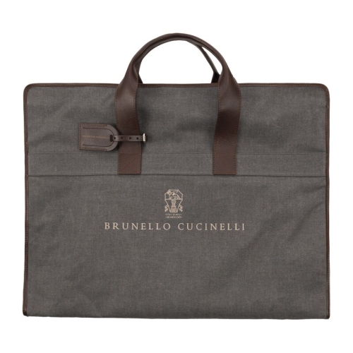 브루넬로쿠치넬리 테크노 패브릭 가죽 트림 가먼트 백 MWN4CU390 CAW48