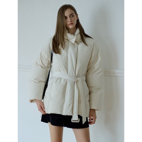 앳코너 꼬민지PICK High Neck Belted Ha Down Jumper Cream AT5JUF053CR 958458