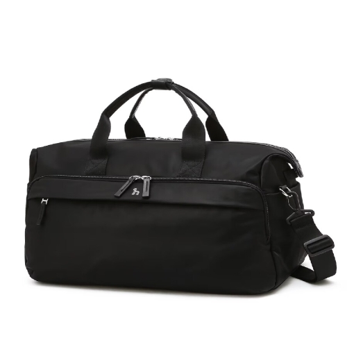 헤지스 블랙 단색 나일론 토트백_HJBA6E730BK