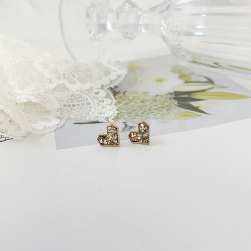 트윙클  하트 귀걸이 자개 실버 여성 액세서리 WFIK6AG