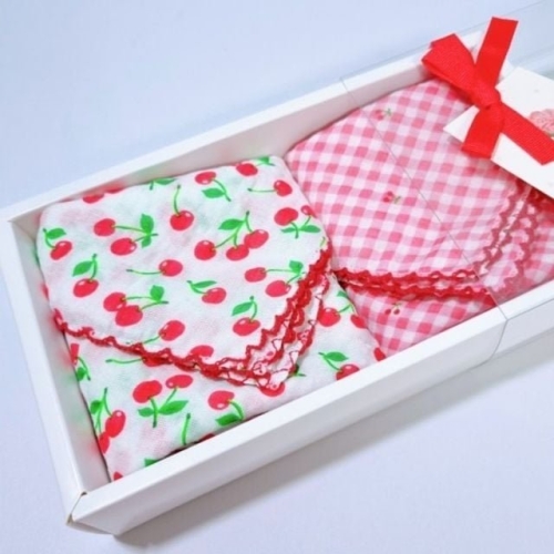 체리 체크 쁘띠 스카프 자수 손수건 어버이날 선물 WFIK7VY