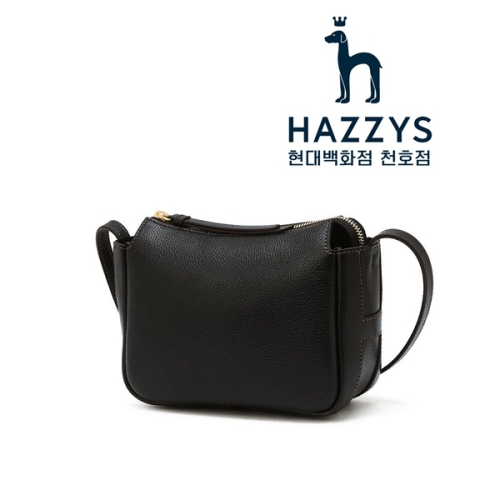 헤지스 단색 소가죽 크로스백_HIWA6E340BK