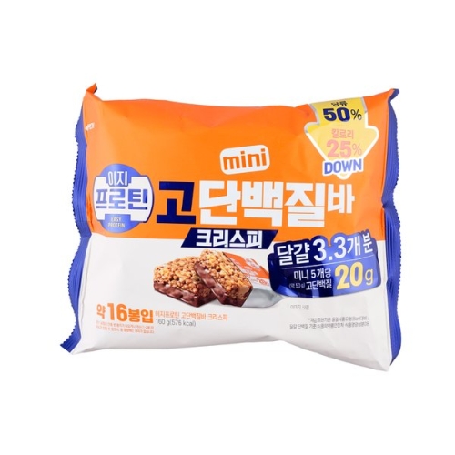 롯데웰푸드  이지프로틴 고단백질바 크리스피 미니 160g