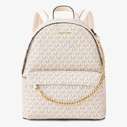 마이클코어스 슬레이터 체인 백팩 미디엄 MK시그니처 35F5G04B2B2605 라이트크림멀티