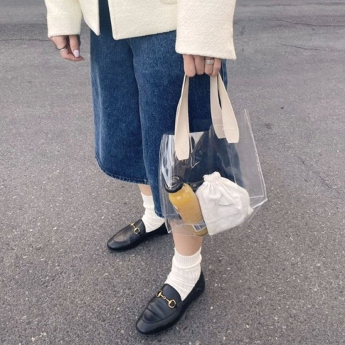 포인트 핸들 투명 가방 대 WFIF5QL