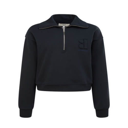 바네사브루노 아떼 네이비 로고자수 면 맨투맨티셔츠 WVTS5B703N3