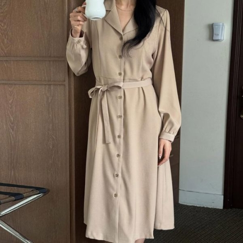 아이우먼 카라롱셔츠매듭원피스 YPV856M512 빅사이즈