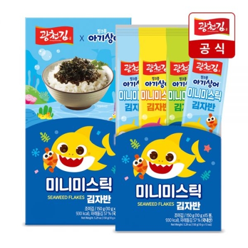 광천김 핑크퐁 아기상어 미니미스틱 김자반 150g