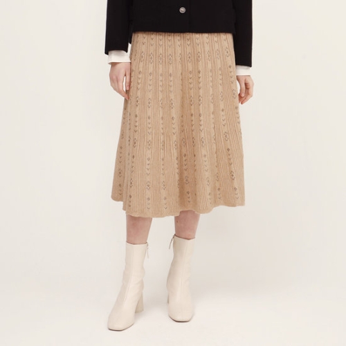 엑스아이엑스 XIX 니트 플레어 스커트_X1F15KSK090