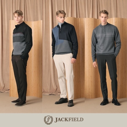 잭필드 남성 기모 본딩 하프 집업 니트 3종_23918186_634696