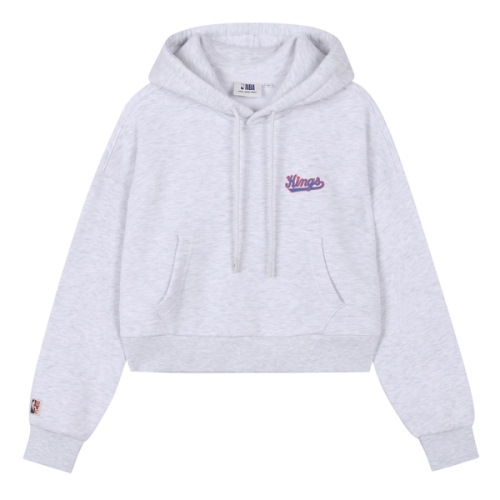 NBA SAC 여성 크롭 후드 티셔츠 N234TH741P