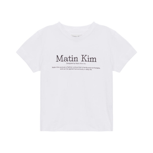 마뗑킴 로고 자수 크롭 티셔츠 MK2500TS006VWH