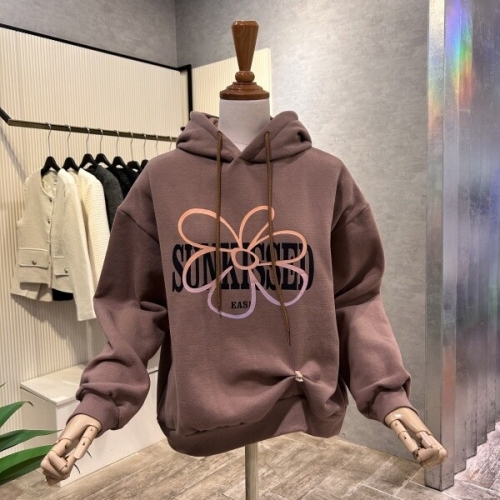 Ab.f.z 후드 기모 레터링 티셔츠 AOA1HK381