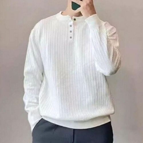 심플 트렌디 데일리 단추 남자 클래식 골지 데일리 긴 KYR-WFH3ZJT