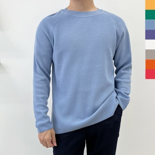 남성 모로엠 트렌디룩 데일리 무지개 하찌 니트티 DM-KN-QYAN1038M