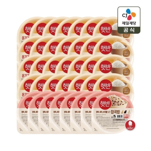 CJ제일제당  햇반 윤기가득 쌀밥 210g 28개 + 잡곡밥 210g 8개