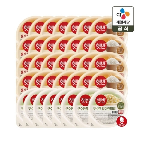 CJ제일제당  햇반 윤기가득 쌀밥 210g 28개 + 발아현미밥 210g 8개