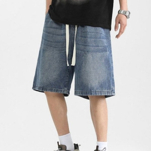 남성 밴딩 워싱 데님 팬츠 1P 여름 청반바지 캐주얼 WFII5IS