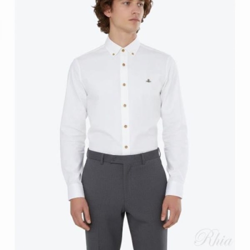 클라우드 화이트 오브 로고 자수 긴팔 셔츠 150752201