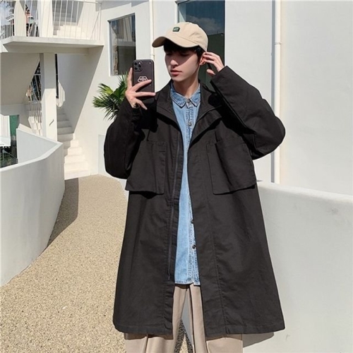 남성 가을 오버핏 트렌치 야상 점퍼 청택 제휴 코트 WFIM8H7