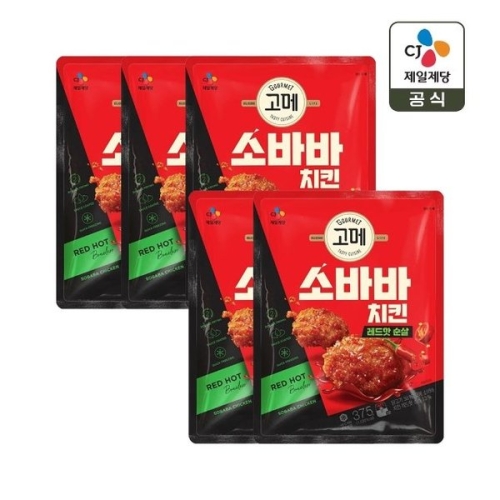 CJ제일제당 고메 소바바 치킨 레드핫 순살 375g