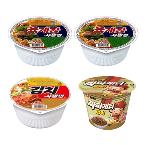 농심  육개장사발면 12개 + 김치사발면 6개 + 짜파게티범벅 6개