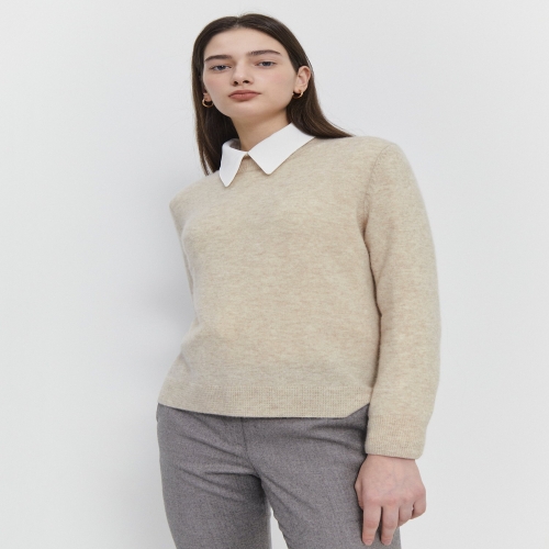 더아이잗 하프넥 캐시미어 풀오버 니트 INAA1PO03_DG