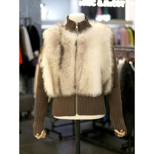 르니앤맥코이 세이브존03 페이크 퍼 배색 니트 풀집업 자켓 AGMN01KJ706HJX