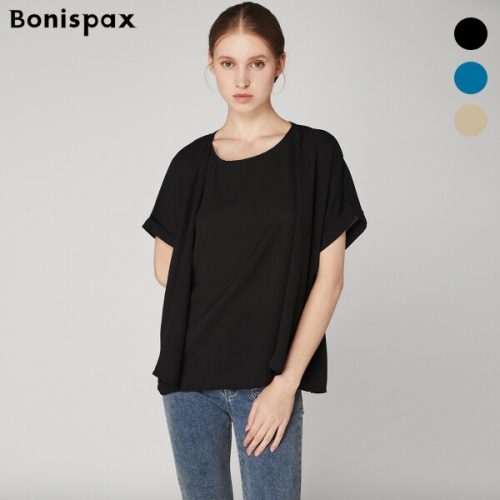 보니스팍스  여성의류 케이프 레이어드형 반팔 블라우스 XO7SH037M0