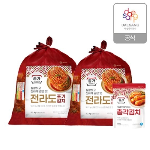 대상 종가 전라도식 포기김치 10.4kg + 총각김치 400g