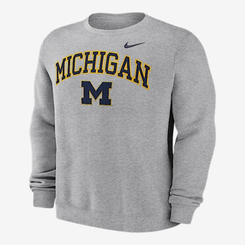 나이키 Michigan Arch 남성 College Pullover Crew Grey NKPU06GMWN-Y48