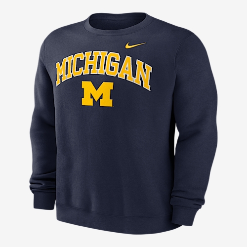 나이키 Michigan Arch 남성 College Pullover Crew Navy NKPU41SMWN-Y48