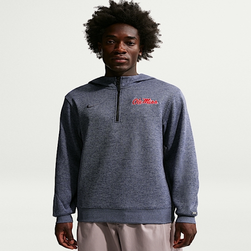 나이키 Ole Miss Rebels NCAA 남성 Basketball Coaches Pullover 후디 College Navy ..