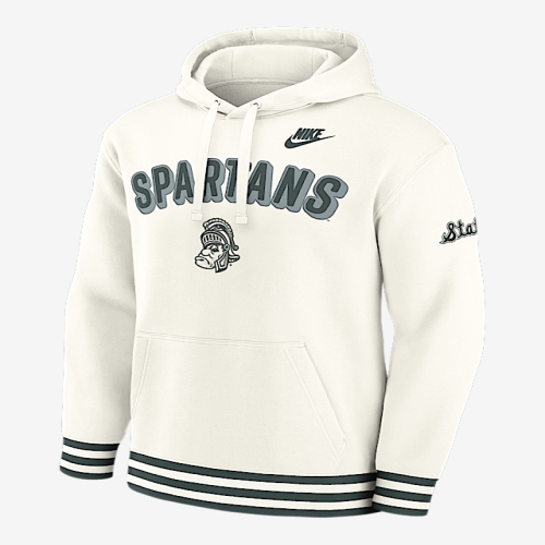 나이키 Michigan State Legacy Retro Mens College Pullover 후디 Sail 02K30G1YMS..
