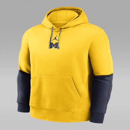 나이키 Michigan Wolverines Sideline Team Issue Club 남성 College Pullover 후디 ..