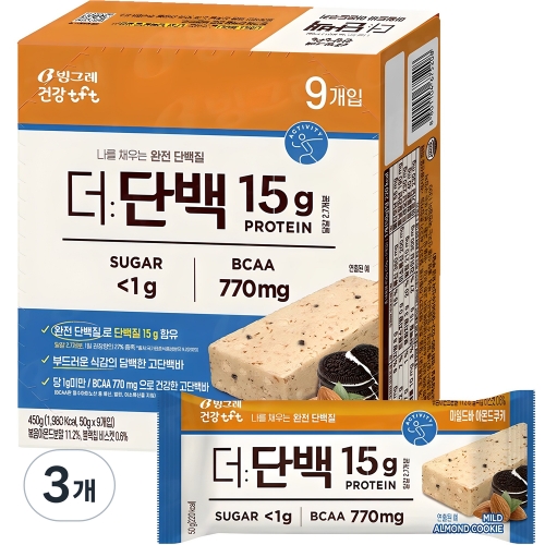 빙그레 더단백 마일드 프로틴바 아몬드쿠키 450g