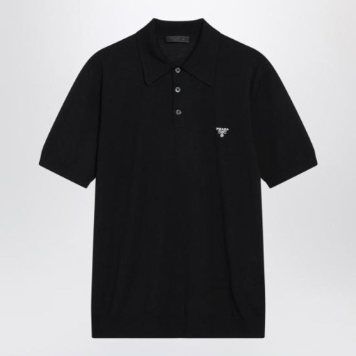 프라다 Blue polo shirt in combed wool UMB2671ZLE/XM -F0008 202-50 Blue 포함