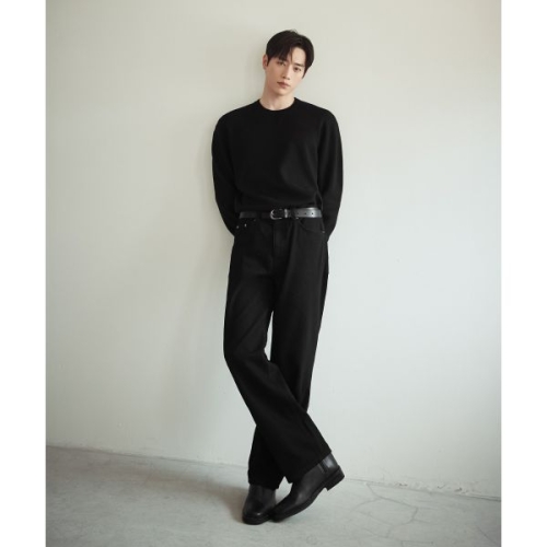 드로우핏 DRAWFIT DRAW FIT 서강준PICK 유주얼 세미 와이드 데님 팬츠 RAW BLACK DFDN5307RBK