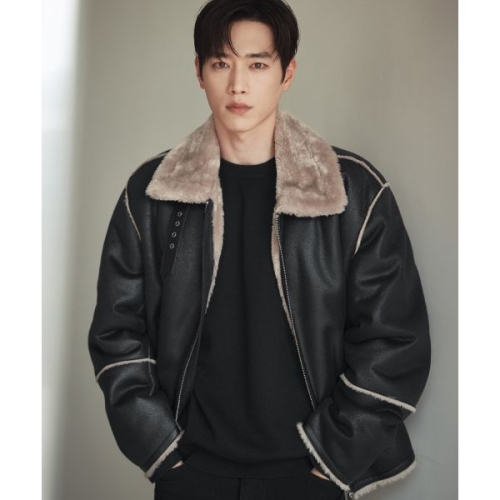 드로우핏 DRAW FIT 서강준 PICK 오버사이즈 스웨이드 라인 무스탕 자켓 BLACK DFJK2402BK 178691 L