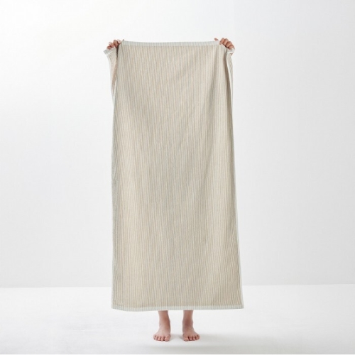 신세계인터내셔날 자주(JAJU) 스트라이프 코튼 배스타월 70X140cm 베이지
