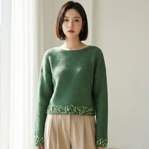 메이 리블리크 라운드넥 포인트 니트_RE4LK033