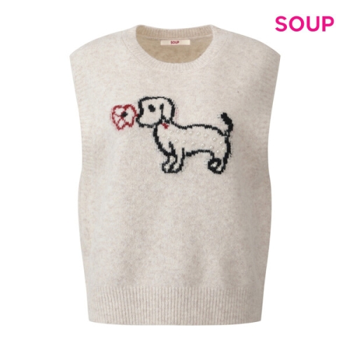 스위트숲 데일리 퍼피 라운드넥 니트 베스트 S5CVE07