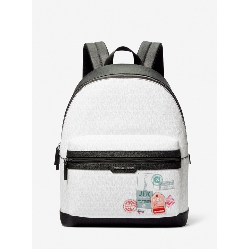 마이클코어스 쿠퍼 임벨리시드 백팩 미디엄 MK 시그니처 37R6LCOB2B3535 브라이트 화이트