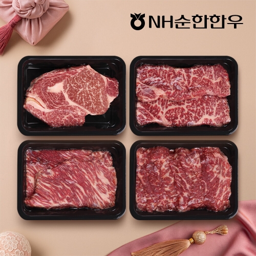NH순한한우  1++등급 한우 구이정육 혼합선물세트 2호 1.2kg