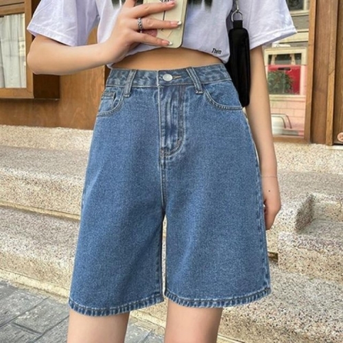 데일리룩 베이직한 데님반바지 데님 반바지 패션 WFK9YND