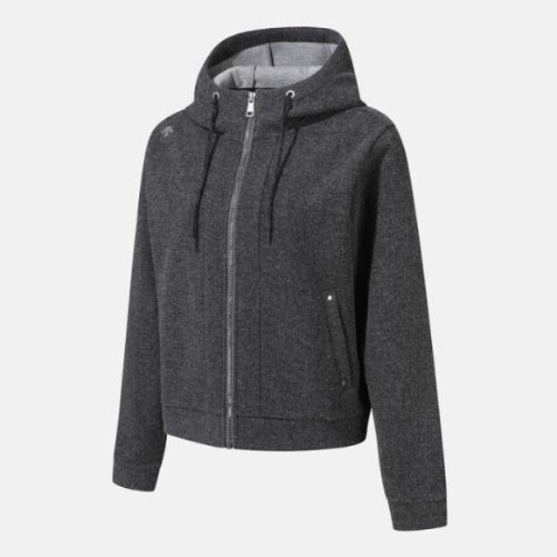 데상트 후드집업 KQF SQ122PFT11-DGRY 우먼스 울 라이크 집업 / DGRY DARK GREY