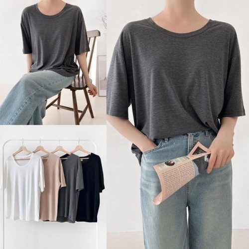 시드마켓 슬림효과넒은유넥티셔츠 509V190S 빅사이즈 여성의류 41036773